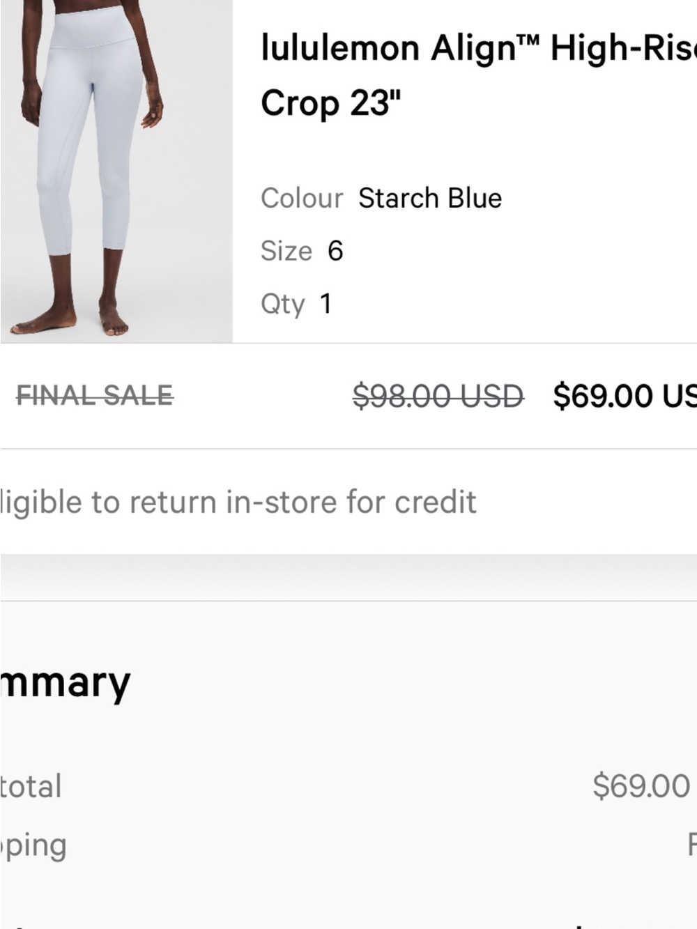 lululemon athletica Align™ High-Rise Crop 23" — Starch Blue